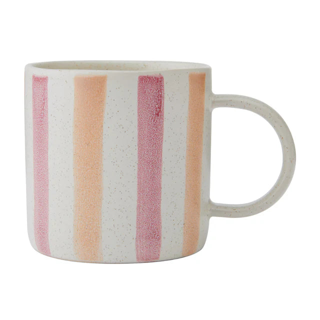 Pink and Red Striped Mug