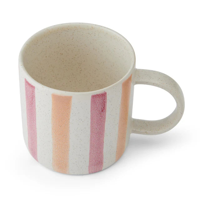 Pink and Red Striped Mug