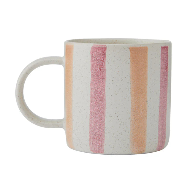 Pink and Red Striped Mug