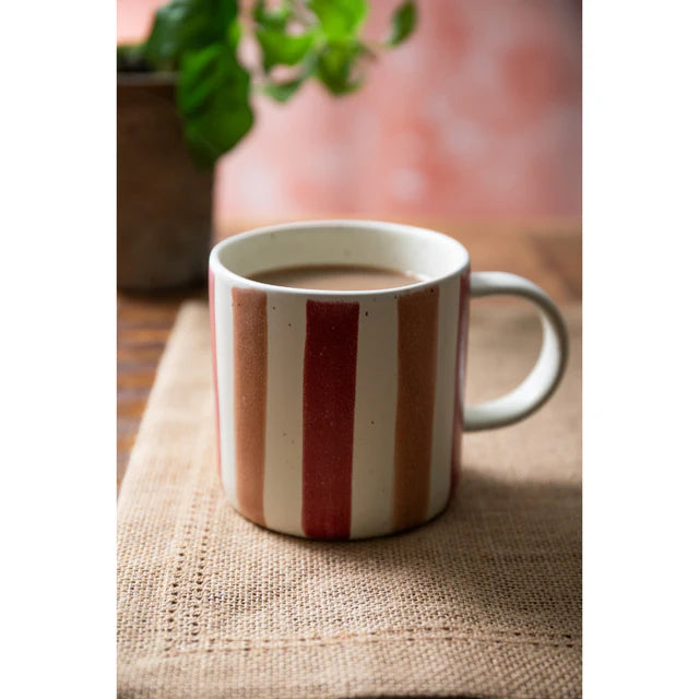 Pink and Red Striped Mug